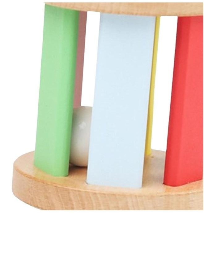 Rattle The Bell Roller Hand Eye Coordination Grasp Toy Wooden Rolling for Baby Boys Girls