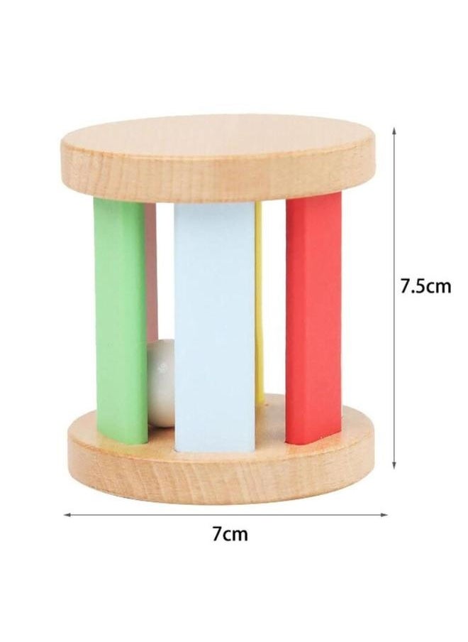 Rattle The Bell Roller Hand Eye Coordination Grasp Toy Wooden Rolling for Baby Boys Girls
