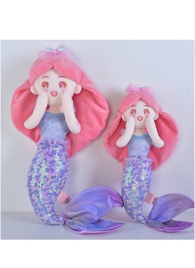 Cute little mermaid plush doll soft throw pillow toy animal