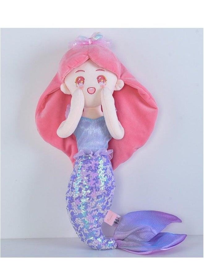 Cute little mermaid plush doll soft throw pillow toy animal