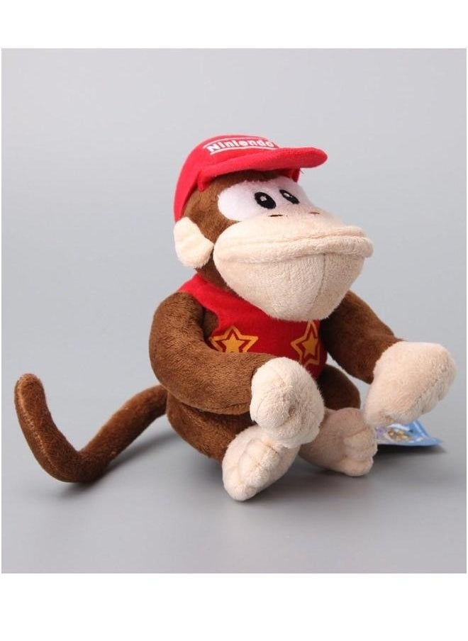 Mario classic cartoon game peripheral small long-tailed monkey plush toy stuffed animal (20 cm)