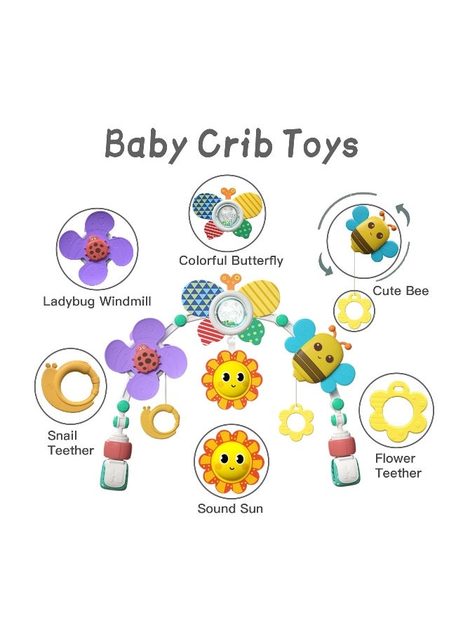 Baby Play Arch Crib Toys, Activity Arch Toy, Crib Mobile for Pack Play, Mobile for Bassinet, Crib Toys for Babies Boys Girls Pram Activity Toys for Indoor and Outdoor for Toddler 0-24 Month