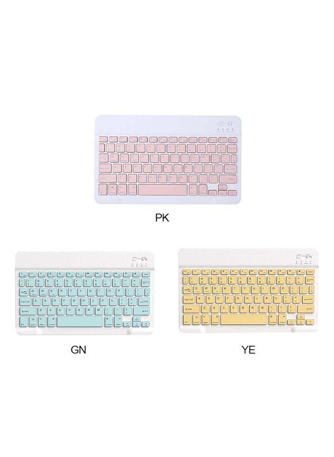Wireless Bluetooth Three System Universal Mobilephone and Tablet Keyboard with Mouse Set - English Pink