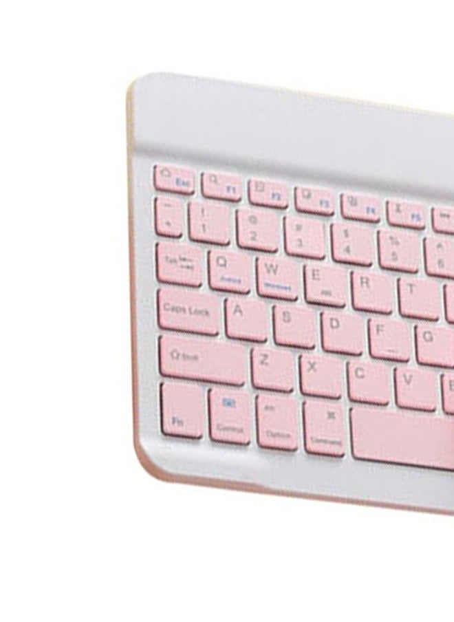 Wireless Bluetooth Three System Universal Mobilephone and Tablet Keyboard with Mouse Set - English Pink