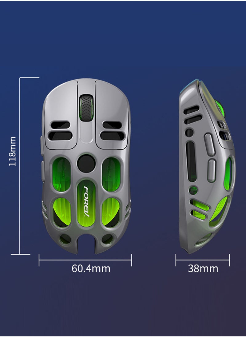 Ultralight Wireless Gaming Mouse, 4000 DPI, 25 Days Battery Life, PAW3065 Sensor,(2.4GHz/Wireless/Wired) Mouse for Win/Mac/Android/IOS - Black