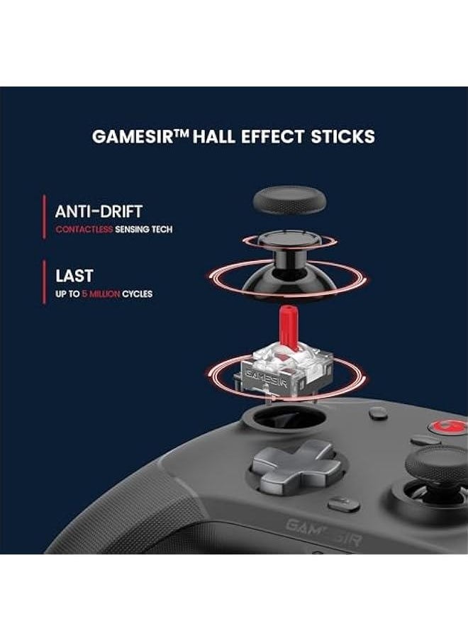 T4 Cyclone Pro Wireless Pro Controller for Switch/Lite/OLED, Hall Effect Controller (No Drifting) for Windows PC, macOS, Steam Deck, Android  iOS