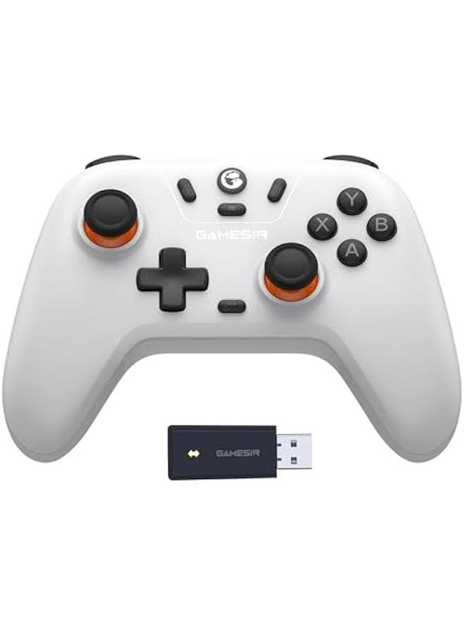 Nova Lite 2.4g Wireless Controller for Windows PC, iPhone, Android, Switch  Steam Deck, Bluetooth Controller Gamepad with Hall Effect Trigger,Turbo,Rumble Vibration(White)