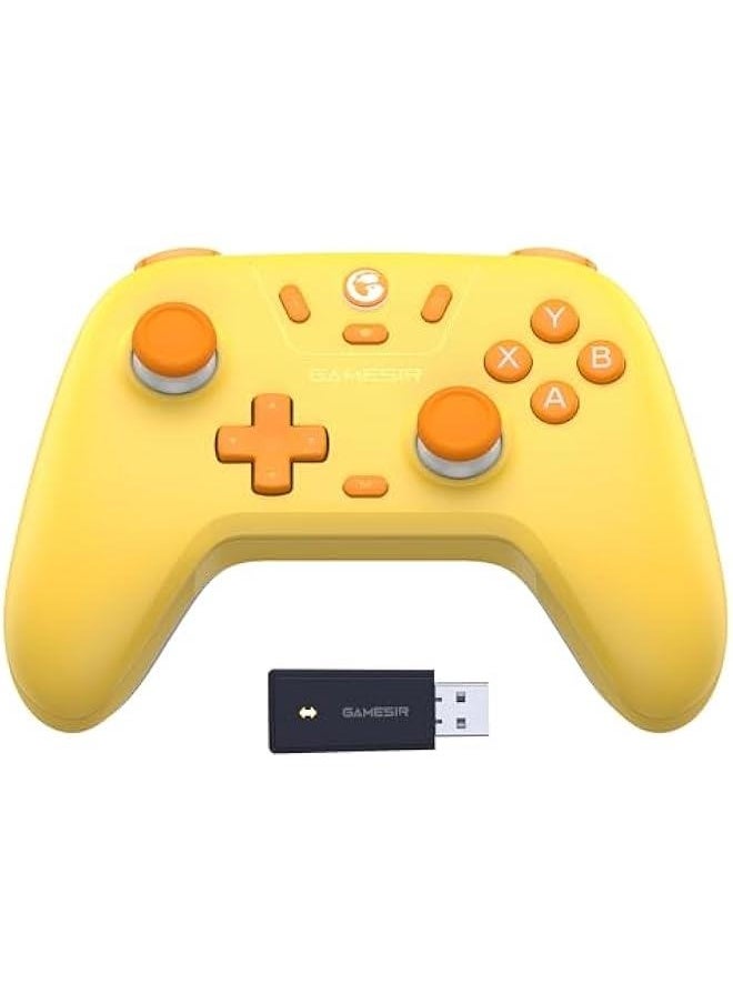 Nova Lite 2.4g Wireless Controller for Windows PC, iPhone, Android, Switch  Steam Deck, Bluetooth Controller Gamepad with Hall Effect Trigger,Turbo,Rumble Vibration (Yellow)