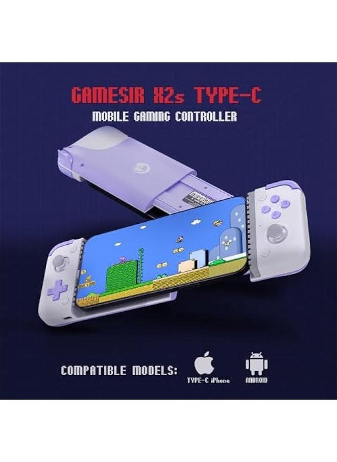 X2S Type-C Mobile Gaming Controller for Android and iPhone 15 Series (USB-C), Phone Controller with Hall Effect Joysticks -Play Xbox, PlayStation, Call of Duty, Genshin Impact