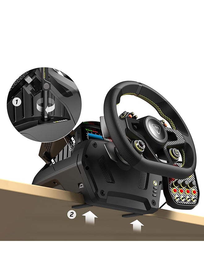 Turtle Beach VelocityOne Race Wheel & Pedal System Licensed for Xbox Series X|S, Xbox One, Windows PCs – 7.2Nm Direct Drive Force Feedback, 3 Pedals & Magnetic Paddle Shifters, Hall Effect Sensors
