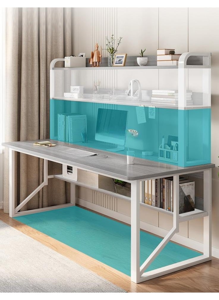 120 cm Home Office Desk with Storage Shelves （gray-120*60cm）