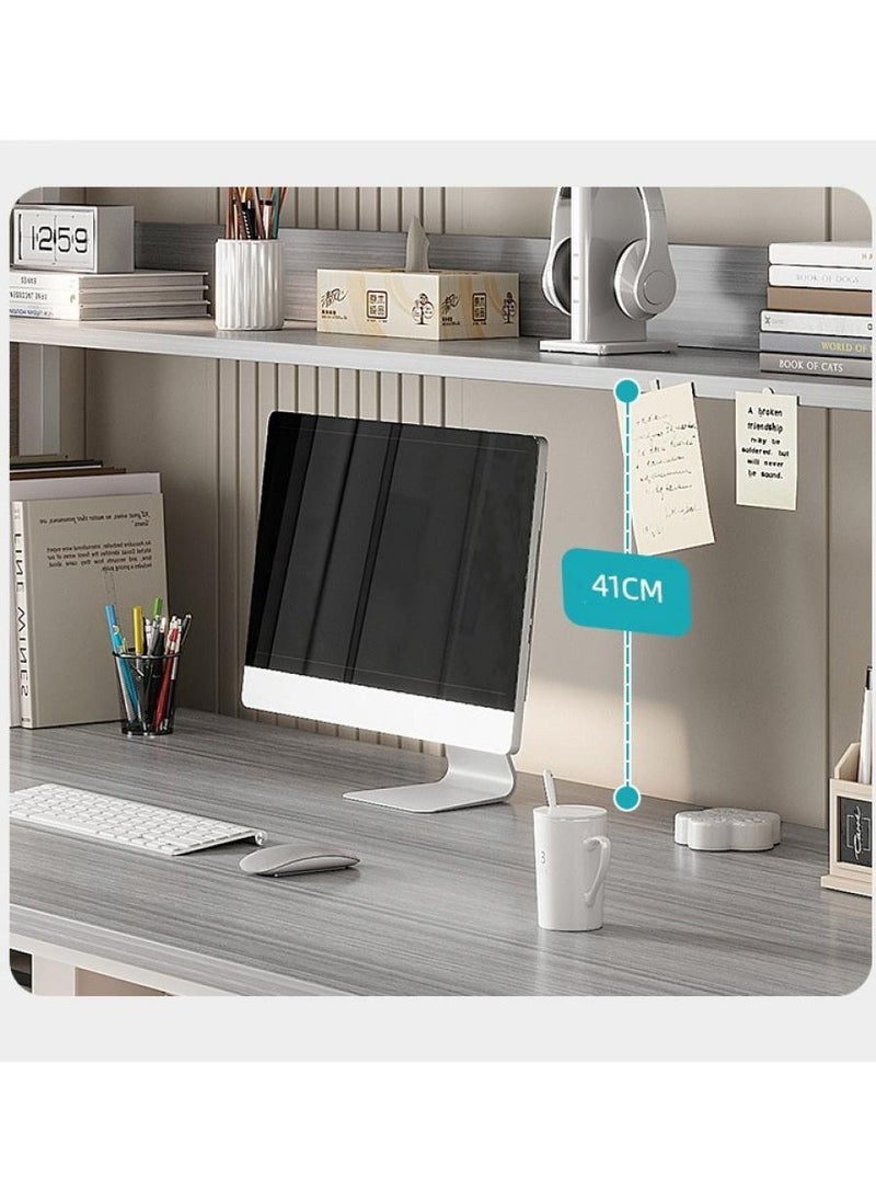 120 cm Home Office Desk with Storage Shelves （gray-120*60cm）