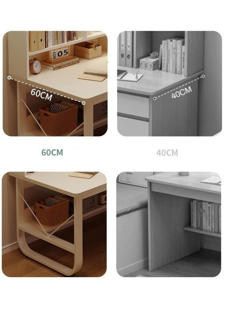 140 cm Home Office Desk with Storage （wood color-140*60cm）