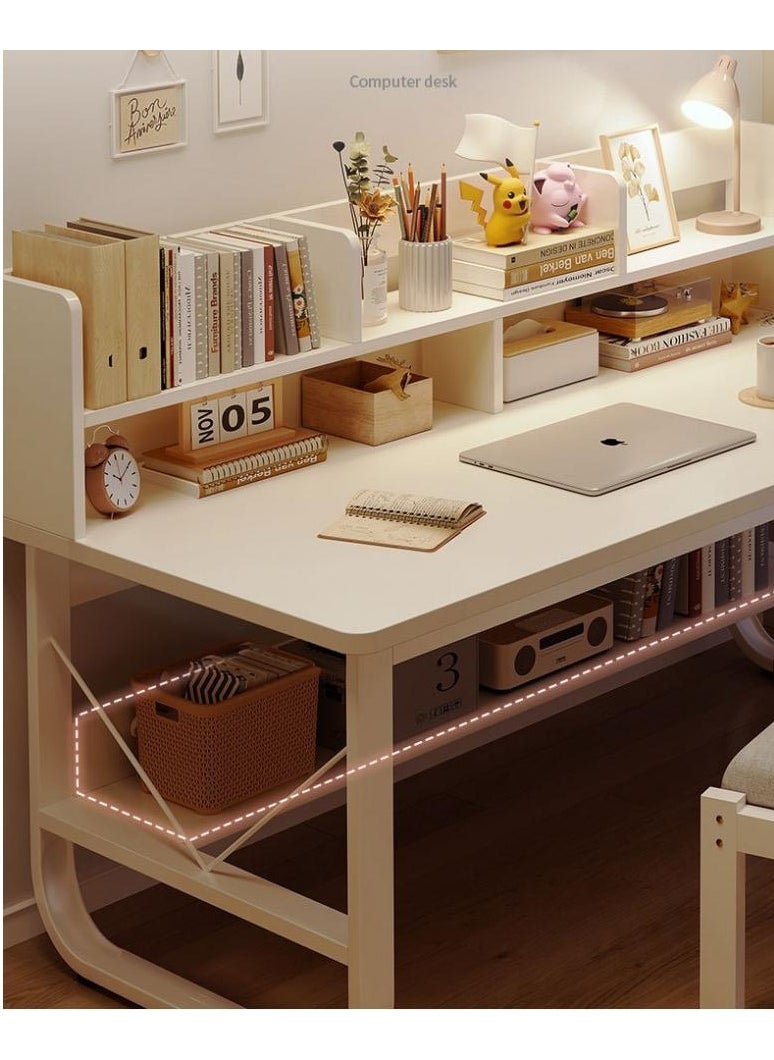 120 cm Home Office Desk with Storage （white-120*60cm）