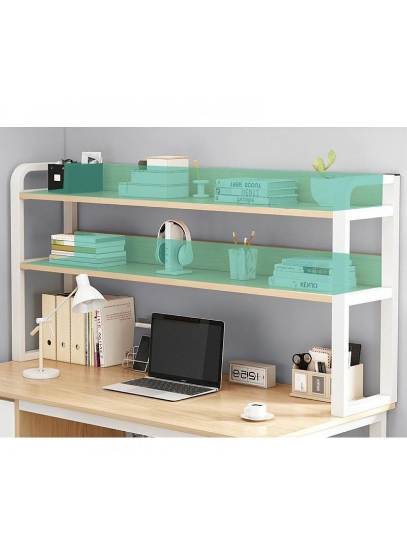 Home Office Desk With 3 Large Drawers And Open Shelves Computer Table Study Working Table Gaming Desk With Storage Shelves Heavy Duty Desk (120 * 50 * 148cm-Wood Color)