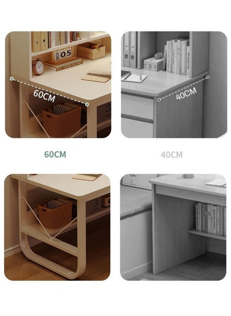 140 cm Home Office Desk with Storage （white-140*60cm）