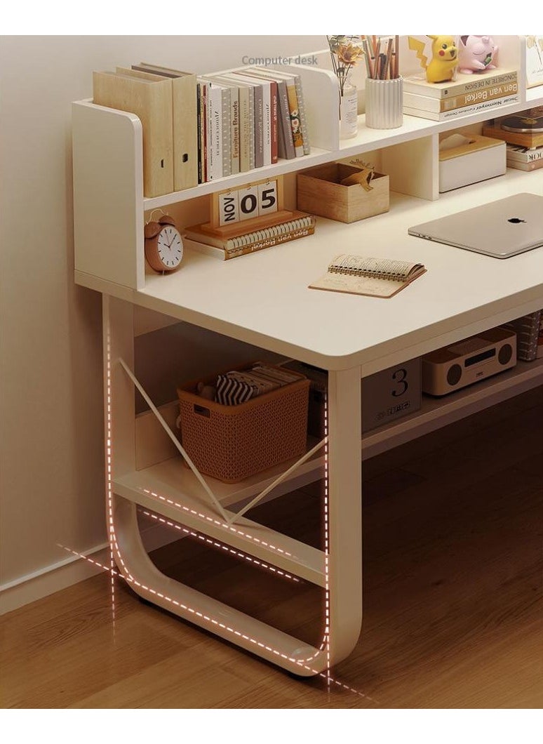 140 cm Home Office Desk with Storage （white-140*60cm）