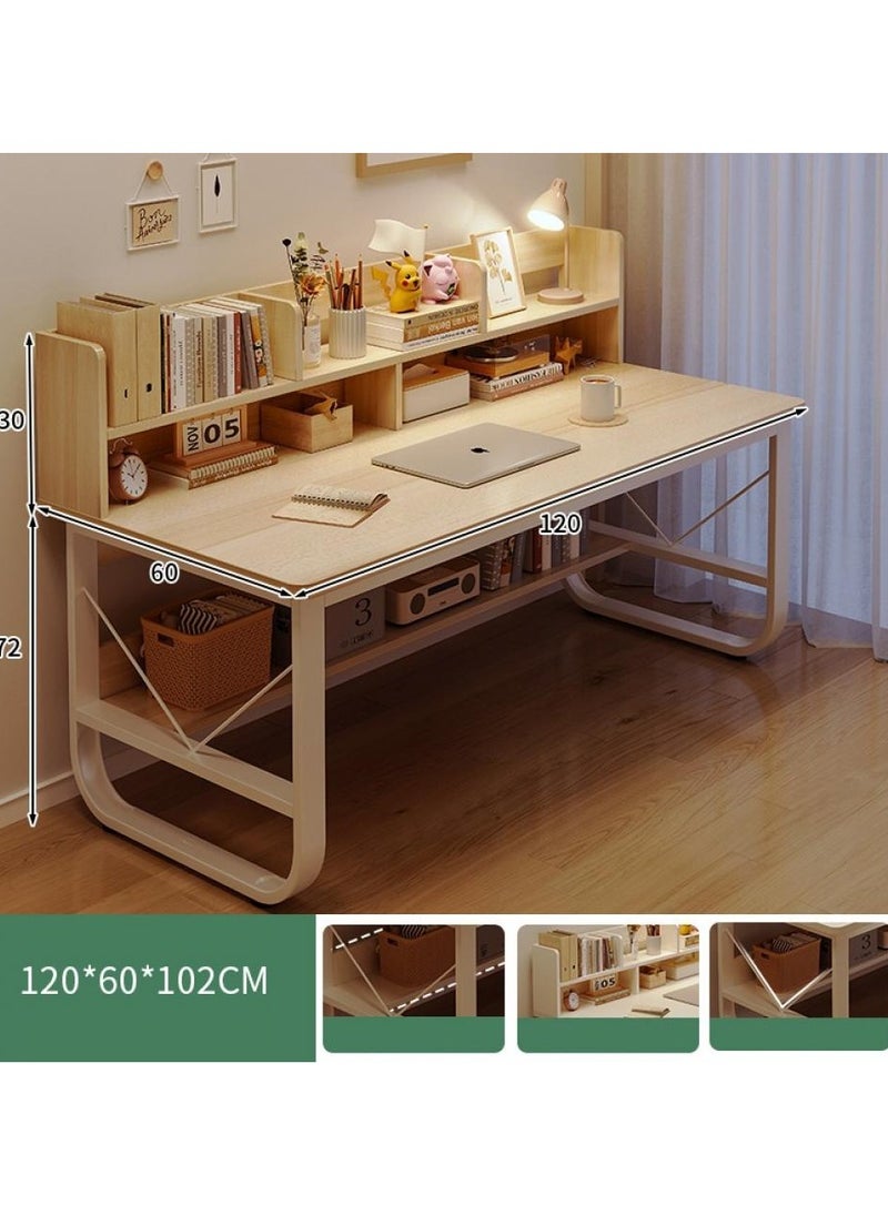 120 cm Home Office Desk with Storage （wood color-120*60cm）