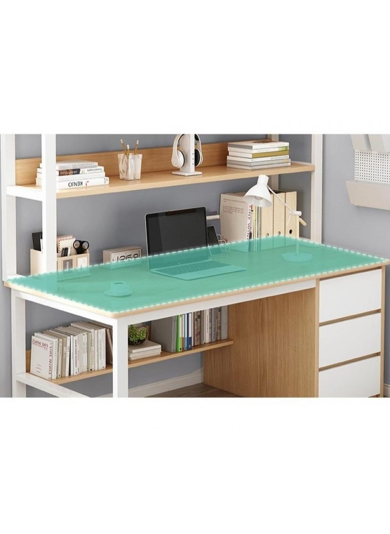 140 cm Home Office Desk with Storage Shelves and Large 3 Drawers（wood color-140*50cm）