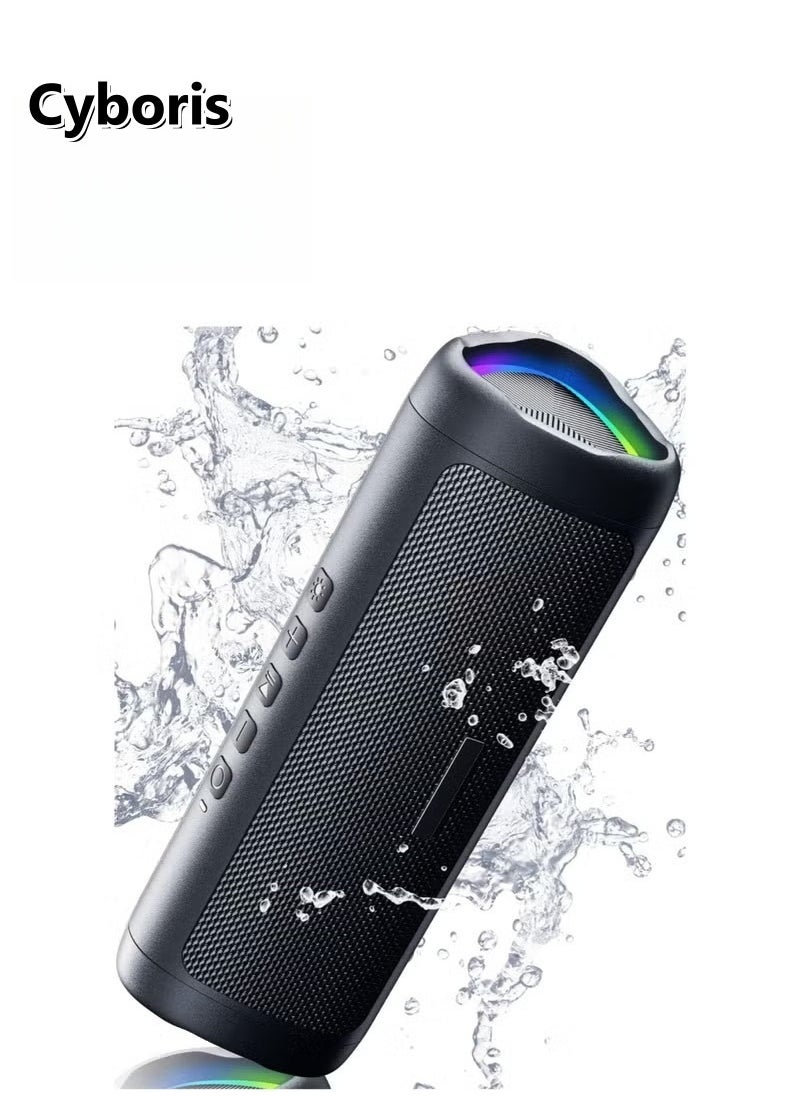 Bluetooth Speaker, IPX5 Waterproof Speaker with HD Sound, TWS Pairing, BT5.3, Portable Wireless Speakers for Home,Party,Outdoor,Beach, Electronic Gadgets, Birthday Gift (Black)