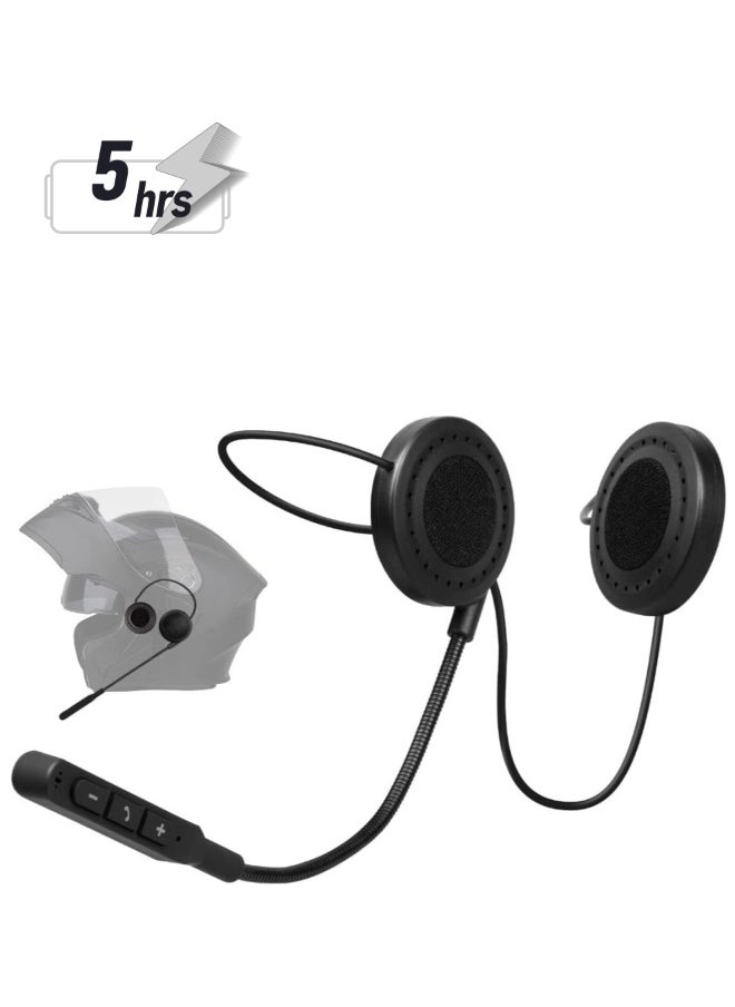 , Motorbike Helmet Bluetooth 5.0 Headset with Stereo Sound Quality Waterproof Motorcycle Helmet Speaker for Riding, Skiing Sport Outdoor