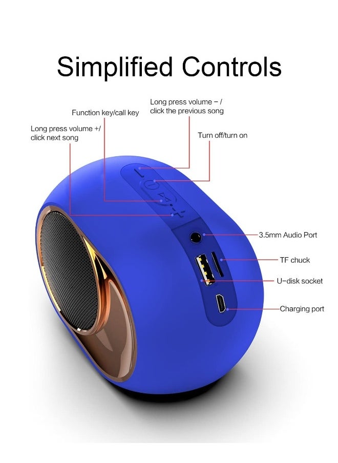 Bluetooth Speakers, Portable Wireless Speaker with Stereo Sound  Hi-Fi TWS, 1200mAh 8H Music Player, Mini Subwoofer Support U Disk/Fm Radio/Aux/Tf Card, Bluetooth Speaker for Party Home Beach