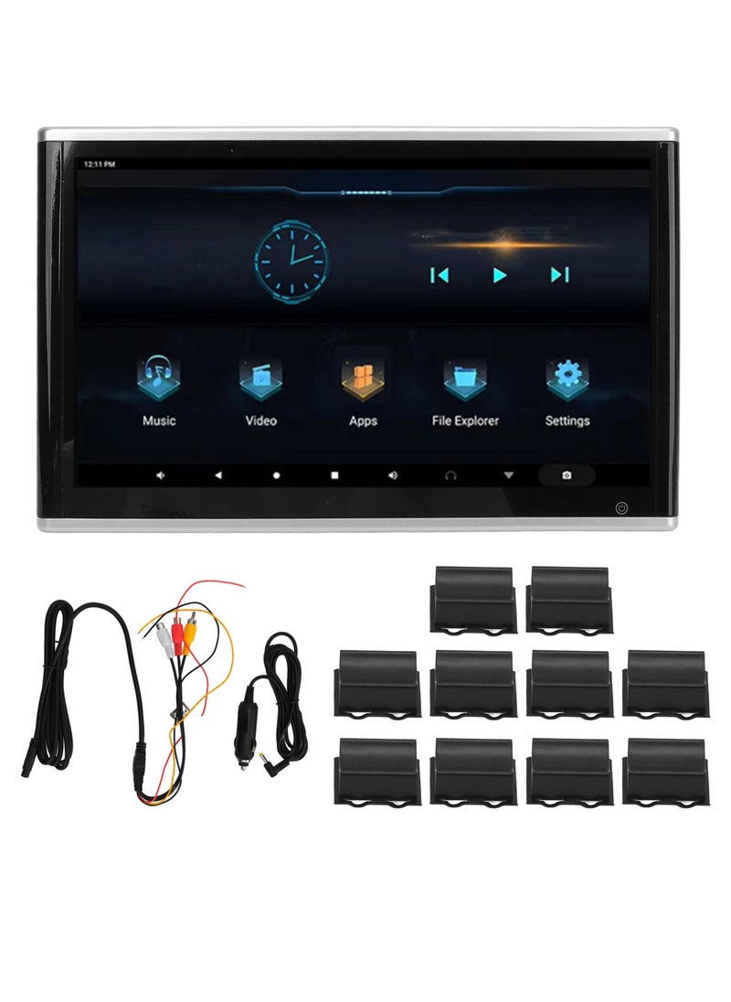 Car Headrest Monitor 13.3 Touchscreen for Android 9.0 4GB RAM 64GB ROM 1920 X 1080 4K 1080P Video with LED Ambient Light