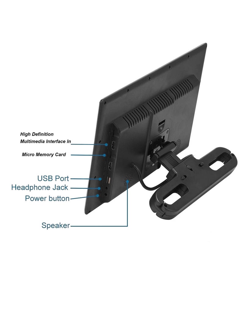 Car Headrest Monitor 13.3 Touchscreen for Android 9.0 4GB RAM 64GB ROM 1920 X 1080 4K 1080P Video with LED Ambient Light