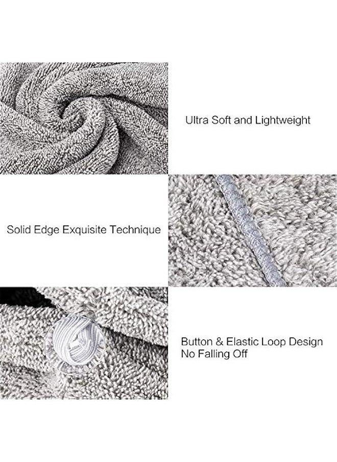 Monond Birsppy Large Size Microfiber Hair Towel Wrap, Super Absorbent Quick Drying Hair Turbans with on, for Drying Curly, Long  Thick Hair(2 Packs, 27 13)