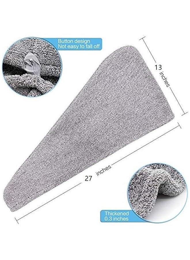 Monond Birsppy Large Size Microfiber Hair Towel Wrap, Super Absorbent Quick Drying Hair Turbans with on, for Drying Curly, Long  Thick Hair(2 Packs, 27 13)