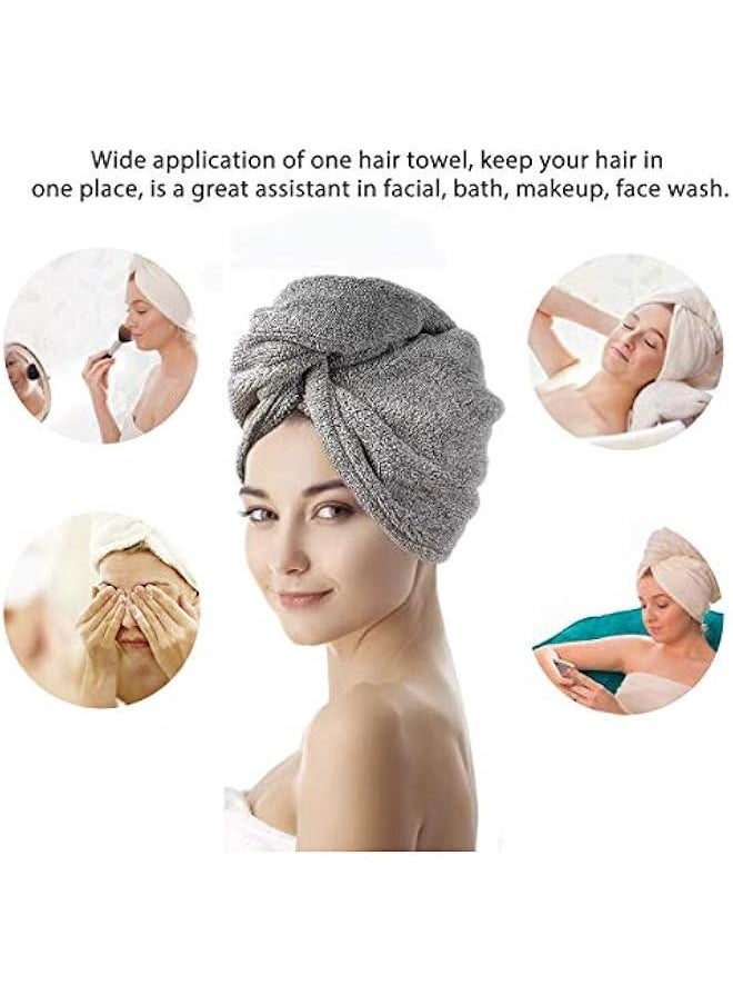 Monond Birsppy Large Size Microfiber Hair Towel Wrap, Super Absorbent Quick Drying Hair Turbans with on, for Drying Curly, Long  Thick Hair(2 Packs, 27 13)