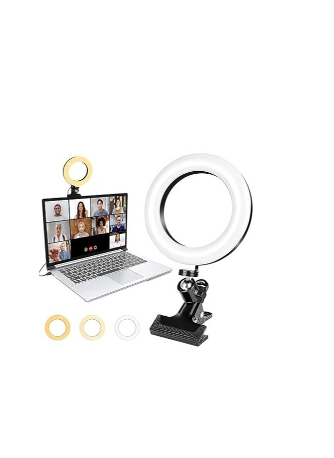Video Conference Lighting Kit, 6.3 LED Ring Light for Laptop, 3 Dimmable Zoom Call Lighting 6500k, Remote Working, Self Broadcasting, Live Streaming, Online Teaching, Vlogging, Makeup