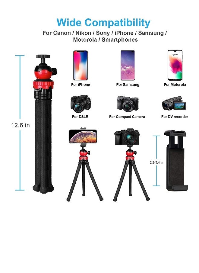 Mobile Phone Tripod, Portable Flexible Tripod, Flexible Smart Phone/Camera Tripod, Mini Video Blog Tripod, With Wireless Remote Control, Compatible With Iphone and other Android Phones