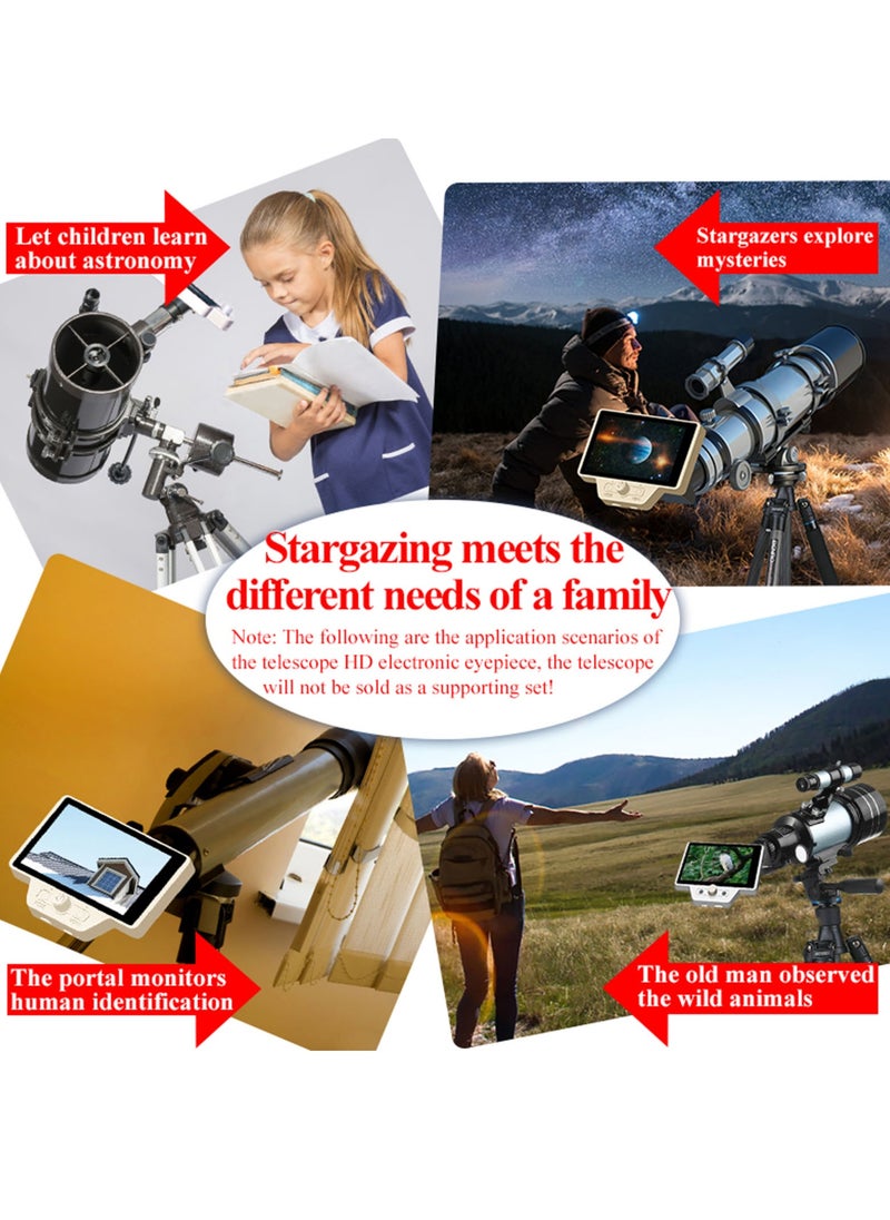 Telescope Electronic Eyepiece 5in HD Display CMOS Electronic Digital Telescope Camera with Remote Control for IOS for Android