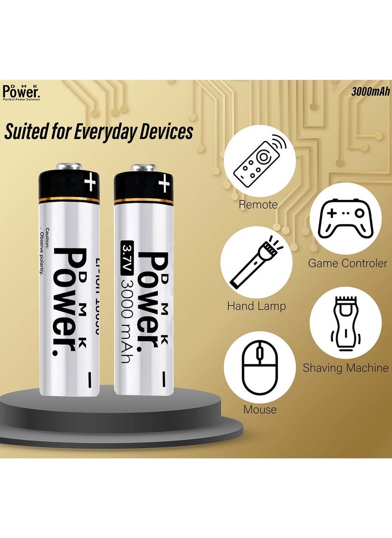 DMK Power 20pcs Rechargeable Button Top Li-on Battery 18650 3.7V 3000MAH Battery Compatible with Electric Tools Toys LED Flashlights Torch and Etc