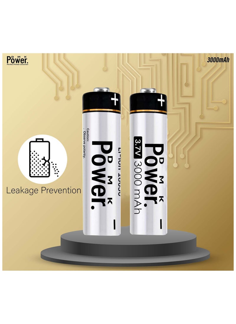 DMK Power 16pcs Rechargeable Button Top Li-on Battery 18650 3.7V 3000MAH Battery Compatible with Electric Tools Toys LED Flashlights Torch and Etc