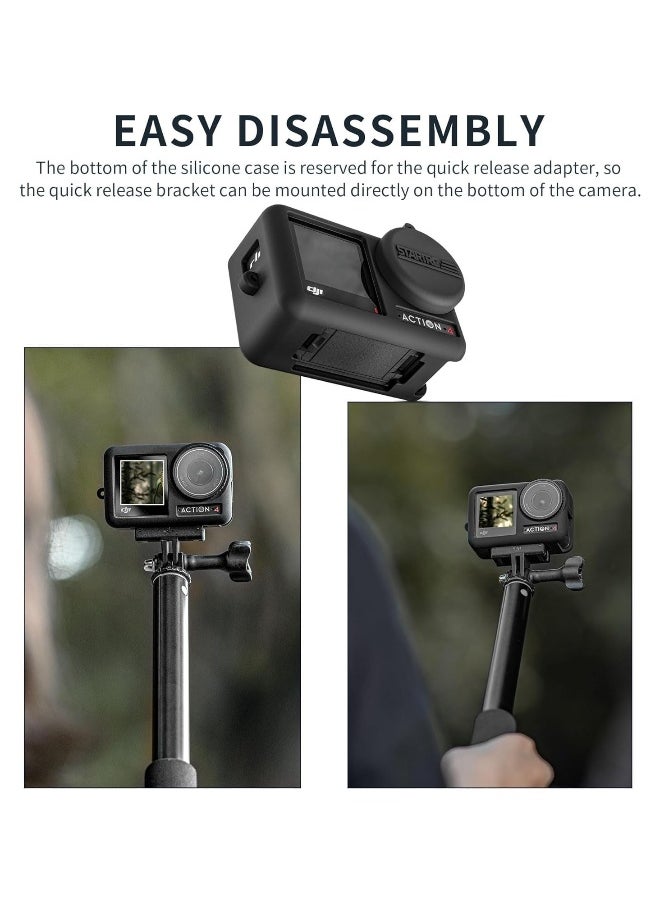DJI Osmo Action 4/Action 3 Camera Lens Protector Silicone Case Osmo Action 3/4 Camera Accessory with Lanyard