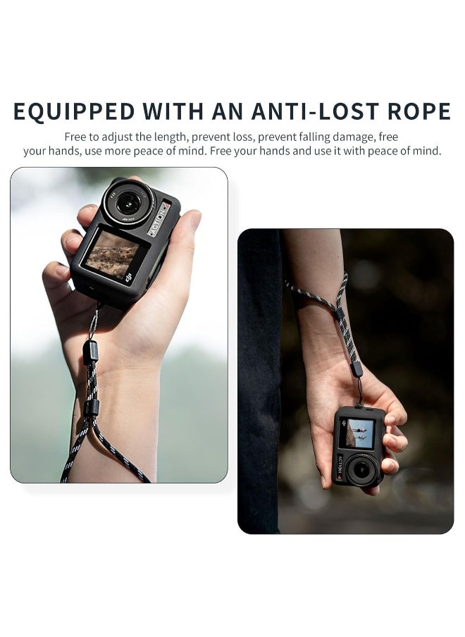 DJI Osmo Action 4/Action 3 Camera Lens Protector Silicone Case Osmo Action 3/4 Camera Accessory with Lanyard