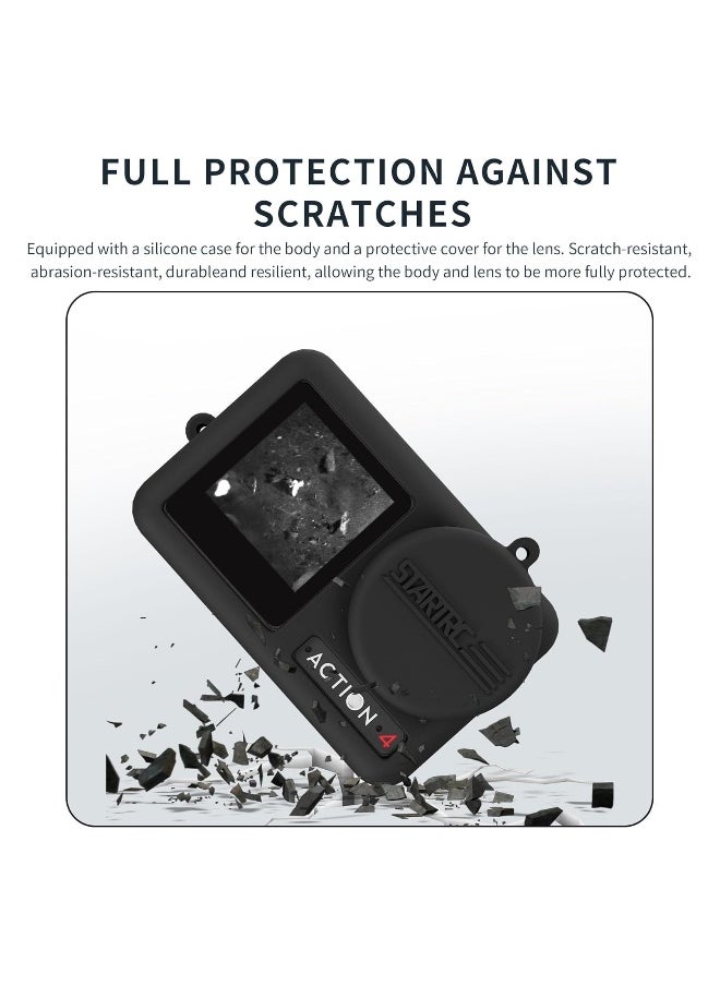 DJI Osmo Action 4/Action 3 Camera Lens Protector Silicone Case Osmo Action 3/4 Camera Accessory with Lanyard