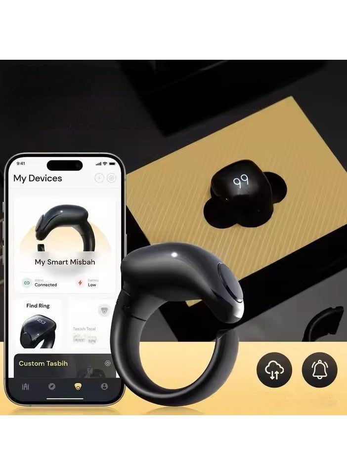 Smart Digital Counting Ring, Wireless Charging, OLED Display, Adjustable Wearable Tracker for Daily Use