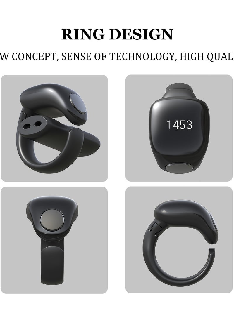 Smart Digital Counting Ring, Wireless Charging, OLED Display, Adjustable Wearable Tracker for Daily Use