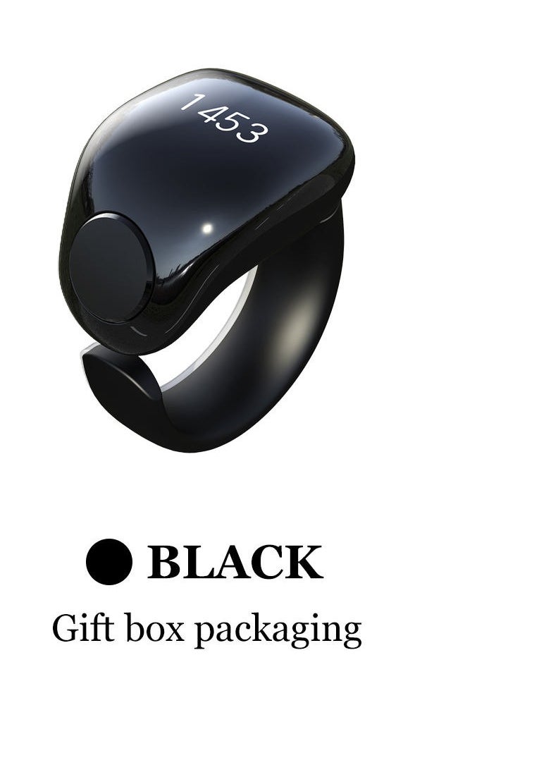 Smart Digital Counting Ring, Wireless Charging, OLED Display, Adjustable Wearable Tracker for Daily Use