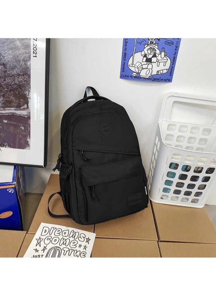 Junior High School Students and College Students Backpack Urban Simple Splicing Double Shoulder Bag Business Travel Large Capacity Wear-resistant and Dirt-resistant Backpack 31*45*18CM