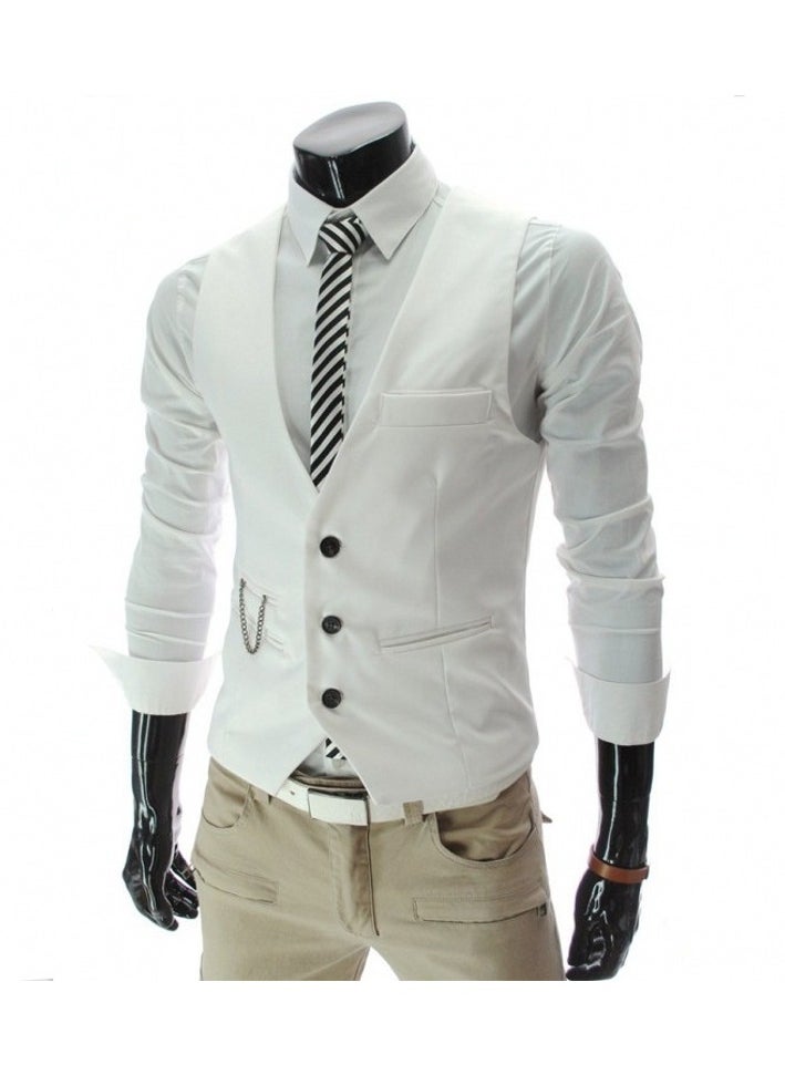 New Fashionable Herringbone Patterned Suit Vest