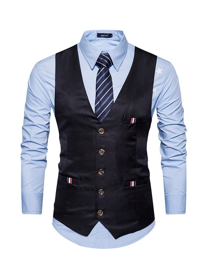 New Fashionable Herringbone Patterned Suit Vest