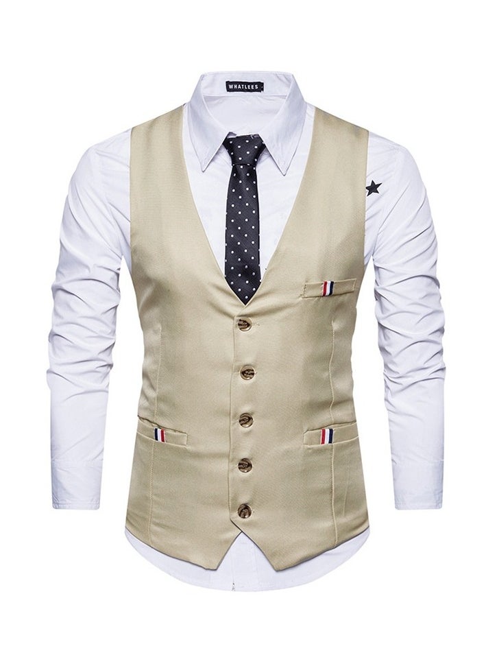 New Fashionable Herringbone Patterned Suit Vest