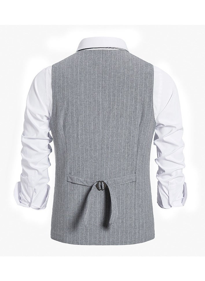 New Men's Retro V-Neck Fake Two Piece Vest