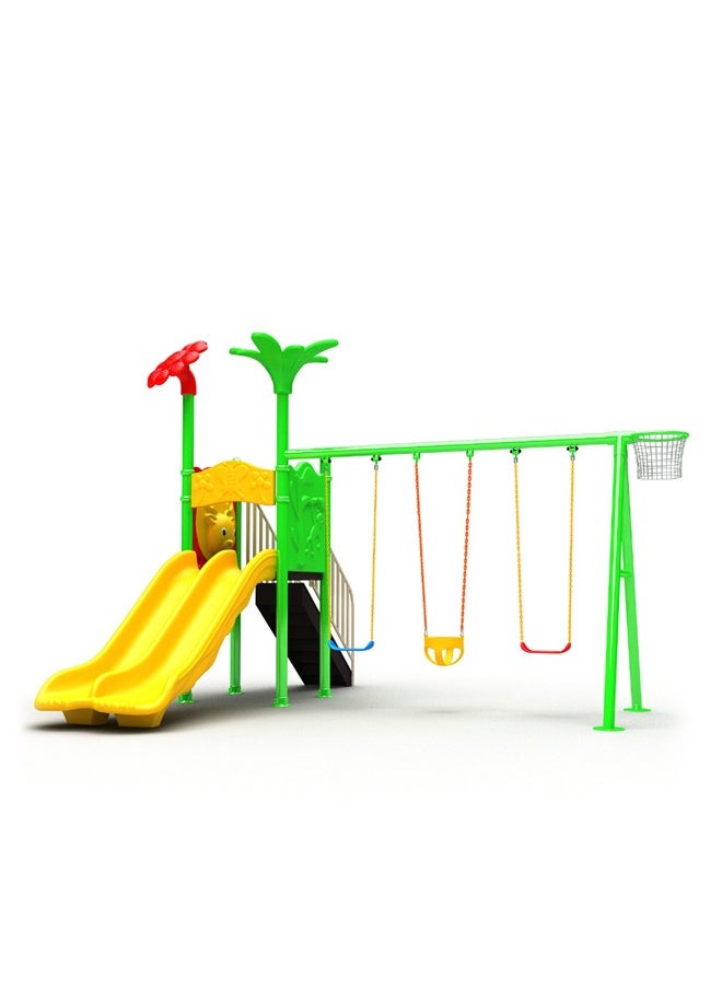 Moe Fun Outdoor Children'S Play Facilities, Featuring A Single Slide And Swing Fun Match