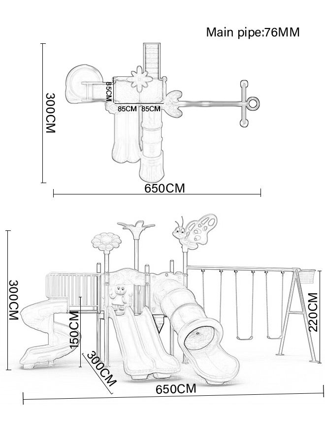 Colorful Fun Children'S Outdoor Play Combination, Slide Swing One-Stop Joy Experience