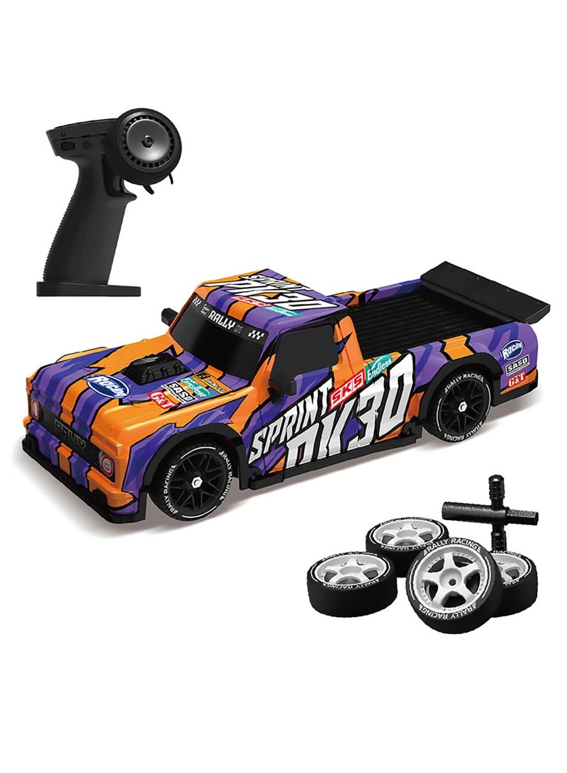 1/16 RC Drift Car, 2.4Ghz RTR RC Drift Car, 4x4 Light Up RC Drifting Racing Cars Fast 18KM/H Truck, 4WD All-Road Street Bash RC Truck Electric Powered High Speed Drifting for Adult